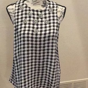 Chelsea 28 black/white check  blouse size small